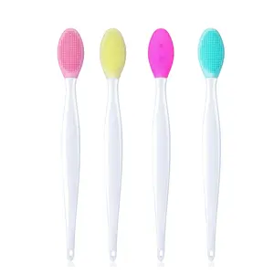 Nose Blackhead Remove Clean Brush Applicator Double Side Face Exfoliating Silicone Lip Scrub Brush