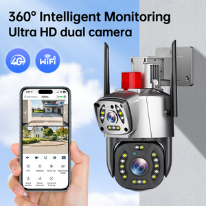 Caméra de sécurité domestique 4G/WiFi à double objectif 10MP, caméra IP de surveillance extérieure PTZ, vision nocturne, détection humanoïde, caméra CCTV intelligente - Product Image 1