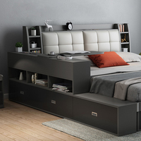 Modernes Schlafzimmermöbel Stauraum-Bett Multifunktionales Tatami-Kingsize-Holzbett