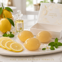 Jabón Artesanal de Limón con Extracto de Limón, Vitamina C y Aceite de Coco, Limpieza Profunda, Aroma Refrescante, para Rostro y Cuerpo, OEM, 70g