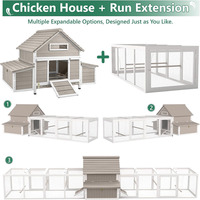 Gallinero de Madera Simple para Exteriores, Resistente a la Intemperie, con Nidos para 3+ Gallinas