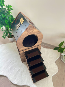 202406 Venta caliente diseño de lujo ecológico fácil de limpiar accesorios para mascotas casa para gatos cama casa de madera conejo gato y perro casa - Product Image 4