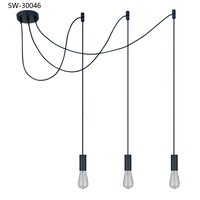 Lustre suspendu E27 en forme d'araignée, abat-jour classique antique réglable, style rétro, pour salle à manger, chambre à coucher