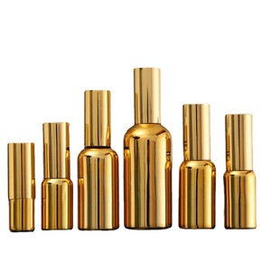 Flacone Spray Sigillato in <span class=keywords><strong>Vetro</strong></span> Dorato per Olio Essenziale Elettroplaccato, per Cosmetici e Uso Agricolo - Product Image 1