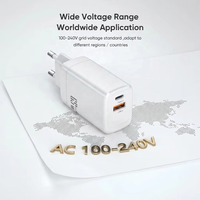 Chargeur de téléphone double port GaN 65W en gros, prise UE rapide, adaptateur secteur de voyage PC ignifuge pour ordinateur portable