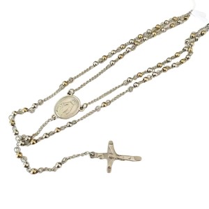 Collar <span class=keywords><strong>de</strong></span> <span class=keywords><strong>Rosario</strong></span> Unisex <span class=keywords><strong>de</strong></span> Acero Inoxidable Electrochapado con Cruz Retro <span class=keywords><strong>de</strong></span> Cuentas y Retrato, 4mm <span class=keywords><strong>de</strong></span> largo, <span class=keywords><strong>para</strong></span> Adoración Transfronteriza - Product Image 5