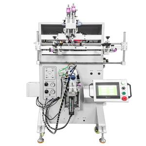 Imprimante à écran cylindrique semi-automatique avec contrôle PLC + écran tactile, positionnement automatique multicolore pour produits cylindriques - Product Image 1