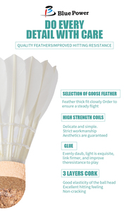 <span class=keywords><strong>2023</strong></span> gran oferta OEM volante de bádminton pluma de <span class=keywords><strong>ganso</strong></span> A volante de alta calidad 76/77/78/79 - Product Image 6