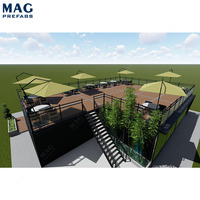 Maisons modulaires préfabriquées 20 pieds 40 pieds Café Restaurant mobile en conteneur avec cuisine