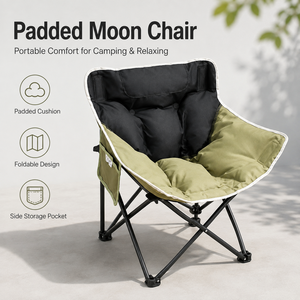Two-Tone Thickened <b>Folding</b> Modern Stainless Steel <b>Moon</b> <b>Chair</b> Portable Outdoor Camping Picnic Beach Garden Outdoor Furniture - Product Image 4