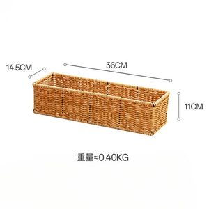 Multi Purpose Faux Woven Basket Armazenamento Bin para Cozinha Sala Mesa de Café Cosméticos Livros Papelaria e Banheiro