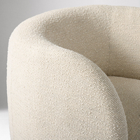 Modern 360 °   Fauteuil pivotant en tissu bouclé avec base en bois massif pour salon et hôtel