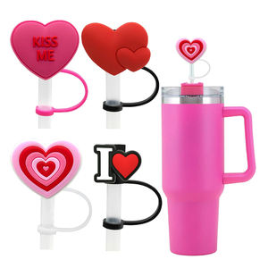 Aceptar personalizar 8mm 10mm rojo rosa suave silicona paja Topper 10mm fruta fresa verano paja Toppers almacén de EE. UU. - Product Image 5