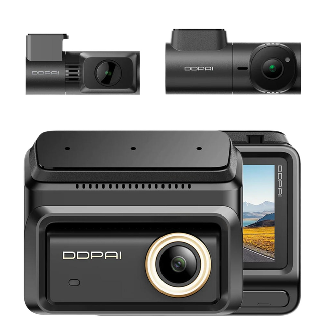 DDPAI Z90 Pro 3CH Rearview Mirror Dash Cam 4K AI Interior Camera with IR & Portrait Optimization Built-in GPS & ADAS Alerts