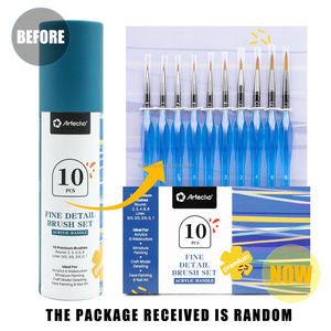 Ensemble de pinceaux ronds professionnels Artecho, 10 tailles, pour <span class=keywords><strong>d</strong></span>étails artistiques, manche bleu acrylique - Product Image 2
