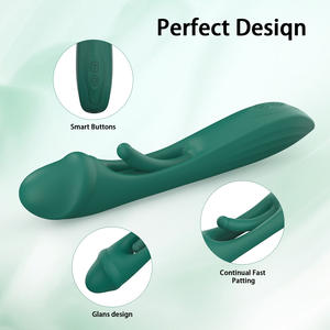 Vrouwelijke tonglikkende knop, kloppende, zwaaiende G-spot AV-vibrator, vloeibare siliconen stick, 55dB oppervlaktegemonteerde vibrator - Product Image 6