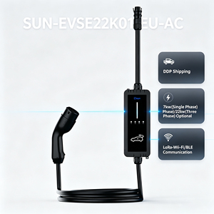 Chargeur mural intelligent Deye Sun-EVSE22k01-EU-AC 7kW 22kW pour véhicules électriques, compatible monophasé/triphasé, avec livraison DDP. - Product Image 1