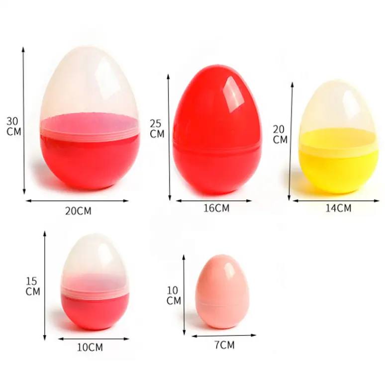 Hongen-huevo de Pascua de plástico transparente, gigante y grande, venta al por mayor