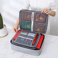 DS2437 Boîte de rangement ignifuge à 3 couches pour dossiers, organiseur de documents importants, sacs de rangement ignifuges pour documents avec serrure