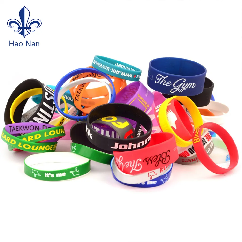 Promotional High Quality Customize Your Logo Rubber Bracelet Silicone Wristband Custom Pattern