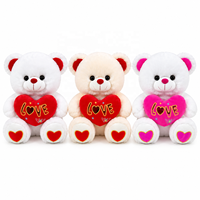 Vente en gros directe d'usine, ours en peluche rouge rose personnalisé tenant un cœur Te Amo pour la Saint-Valentin