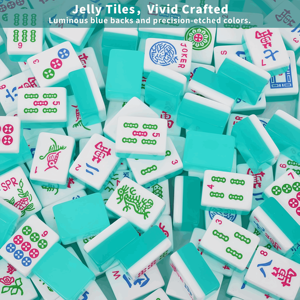 Fournisseur de tuiles de mahjong de style luxueux inspiré du cloisonné en acrylique de qualité supérieure, idéal pour les soirées de jeu, étiquette privée disponible - Product Image 5