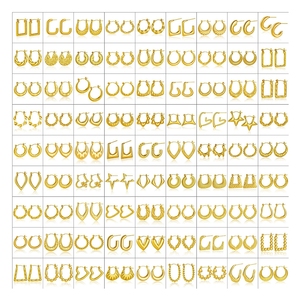 Hochwertige Frauen 18 Karat vergoldet klassischen Schmuck benutzer definierte hypo allergene Edelstahl Huggie Ohrringe Mode Creolen - Product Image 1