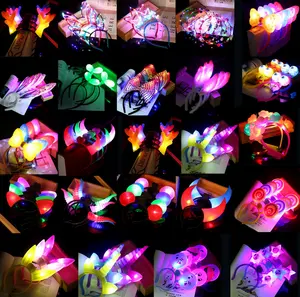 2023 Party LED Haarband blinkend Bowknot Feather Stirnband für Konzert Halloween Weihnachts feier Lieferungen