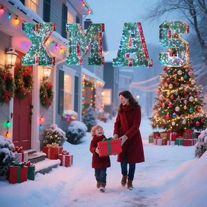 Lumières décoratives en forme de lettres pour l'ambiance de Noël, lumières LED colorées XMAS pour les fêtes de Noël - Product Image 4