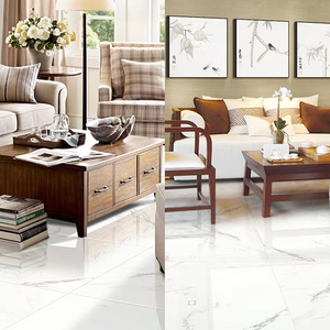 <span class=keywords><strong>Carreaux</strong></span> de sol en céramique résistants aux acides au design moderne 600x600, antidérapants, résistants à l'usure, pour intérieur, en <span class=keywords><strong>grès</strong></span> cérame effet marbre blanc - Product Image 4