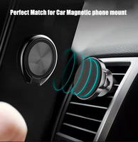 Support de téléphone magnétique en alliage d'aluminium à rotation 360° personnalisé, support de doigt pliable pour voiture, rotation universelle à 180°