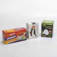 Boîte pliable en carton kraft écologique avec gaufrage et pelliculage mat, personnalisable, pour vêtements, chaussettes, emballage cadeau