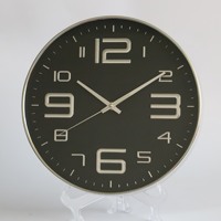 Jam dinding bulat 3D, Jam Alarm matahari terbit untuk pria, bertenaga baterai dengan tampilan jarum abstrak untuk ruang tamu