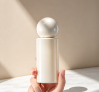Flacon de fond de teint en verre cylindrique personnalisé de 60 ml avec bouchon rond, flacon d'huile essentielle