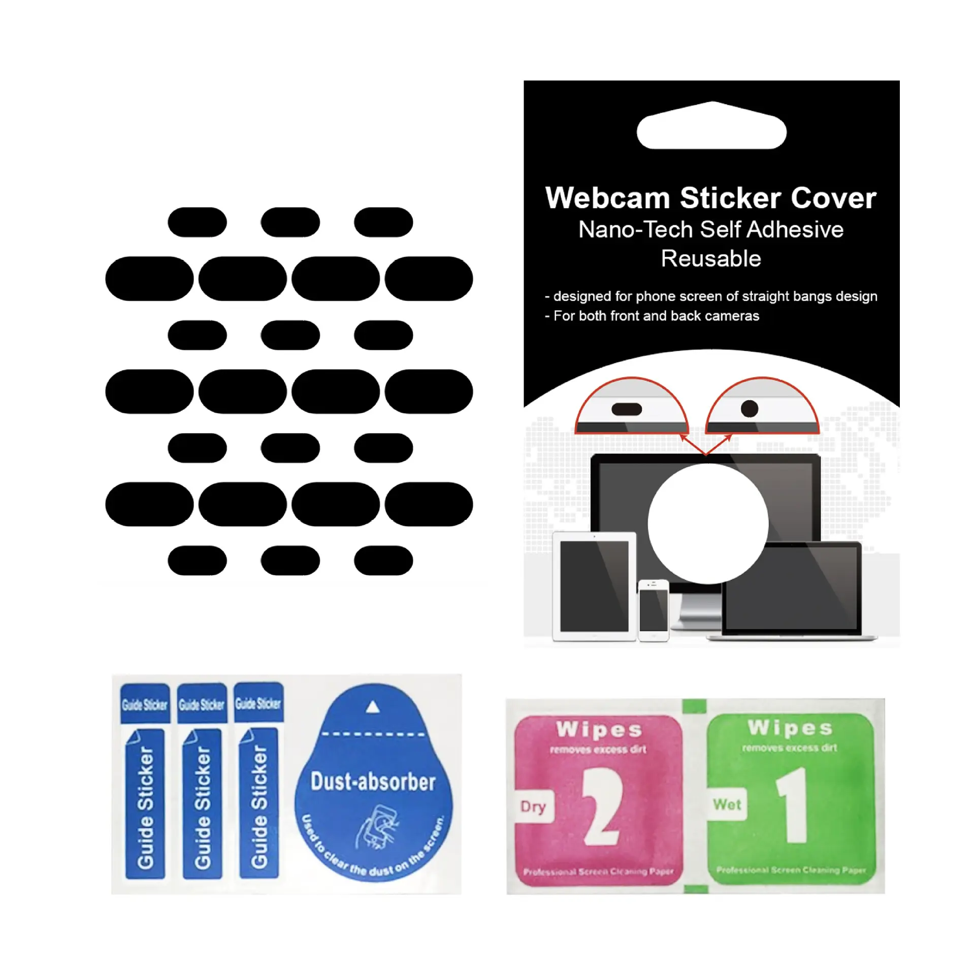 Nano Hấp Thụ Camera Bảo Vệ Sự Riêng Tư Sticker Cho Tablet Điện Thoại Di Động Tái Sử Dụng Ống Kính Dính Bảo Mật Sticker Webcam Bìa