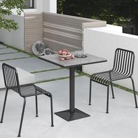 Ensemble table et chaises d'extérieur personnalisable en dalle de roche, style nordique, luxe léger, simple et décontracté, pour balcon, salon de thé et restaurant de barbecue