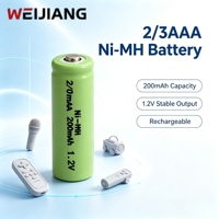 Аккумулятор NiMH 2/3AAA 1.2В 200мАч, никель-металлогидридный, перезаряжаемый, со стабильным выходом, для микрофонов и пультов ДУ