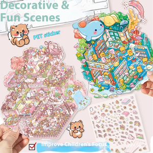 Gran 8,0 divertido 3D tridimensional DIY escena Super lindo almacenamiento mano cuenta pegatinas para niños divertido paisajismo decorativo - Product Image 1