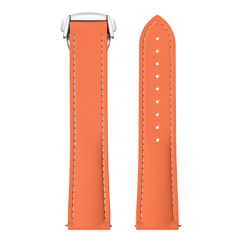 Orange(White line)-Silver Buckle