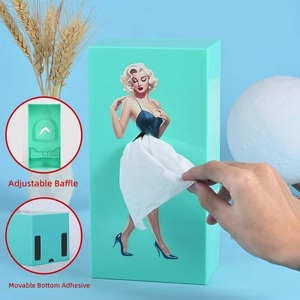 Caja de pañuelos de plástico multiusos con diseño de chica <span class=keywords><strong>anime</strong></span> y falda esponjosa, estilo de lujo ligero, para escritorio - Product Image 1