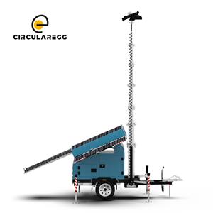 Torre de Iluminación Solar con Clasificación IP65, Panel Solar de 4*435W, 144000 Lúmenes, Luces LED, Remolque de Iluminación Móvil para Áreas Remotas - Product Image 5