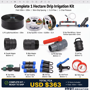 Sistema di <span class=keywords><strong>Irrigazione</strong></span> a Goccia Automatico Completo per Fattorie: Kit di Progettazione per Impianti da 1, 2, 5, 10 Ettari <span class=keywords><strong>con</strong></span> Tubi/Nastri/Linee per <span class=keywords><strong>Irrigazione</strong></span> - Product Image 1