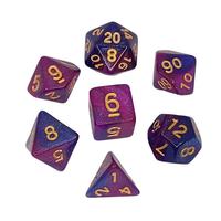 Vente en gros de dés de jeu de rôle Starry Galaxy, ensemble de 7 dés pour les jeux de table DND RPG