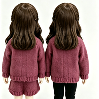 Sweater Rajut Anak Motif Bunga Pendek Manis, Jaket Cardigan Gaya Bunga untuk Musim Panas