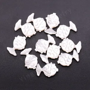 High Quality Manufacturer White Color Shell Mother of Pearl Fish Natural Gemstone for jewelry Making