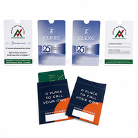 Personalisierte Beschreibbare Detaillierte Kompakte Gestanzte Schutzpapierfolie Laminierte Logo-Bedruckte Zimmerschlüsselkarten-Hüllen für Gastgewerbe