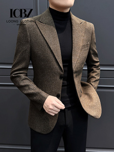Costume d'affaires haut <span class=keywords><strong>de</strong></span> gamme rayé <span class=keywords><strong>pour</strong></span> homme, <span class=keywords><strong>pantalon</strong></span> décontracté, veste, costume <span class=keywords><strong>de</strong></span> <span class=keywords><strong>mariage</strong></span>, nouvelle collection 2026, taille XL et plus, costume homme à devant plat - Product Image 4