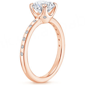 Bague plaquée or rose, classique, simple, en moissanite, bague de fiançailles, véritable bijou en moissanite en argent sterling 925 - Product Image 2