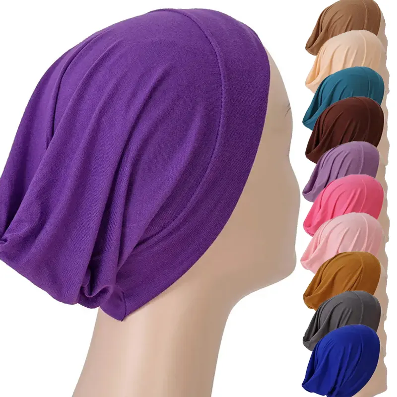 Nieuwe Groothandel Custom Jersey Katoenen Binnenmuts Hijab Vrouwen Tulband Moslim Hoed Muts Onder Sjaal Hijab Cap