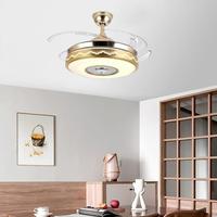 Nuevo Ventilador de Techo LED con Motor DC y Control Remoto con Aspas Ocultas Modernas para Sala de Estar